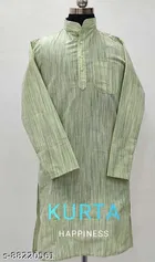 Khadi Cotton Solid Kurta for Men 