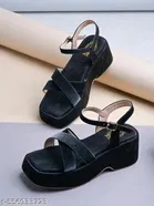 Shoetopia Black Block Toe Round Toe Mules 13-14 Years