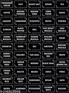 Kitchen Spices English Names Labels for Containers 