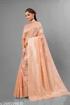 Cotton Linen Zari Woven Saree for Women 