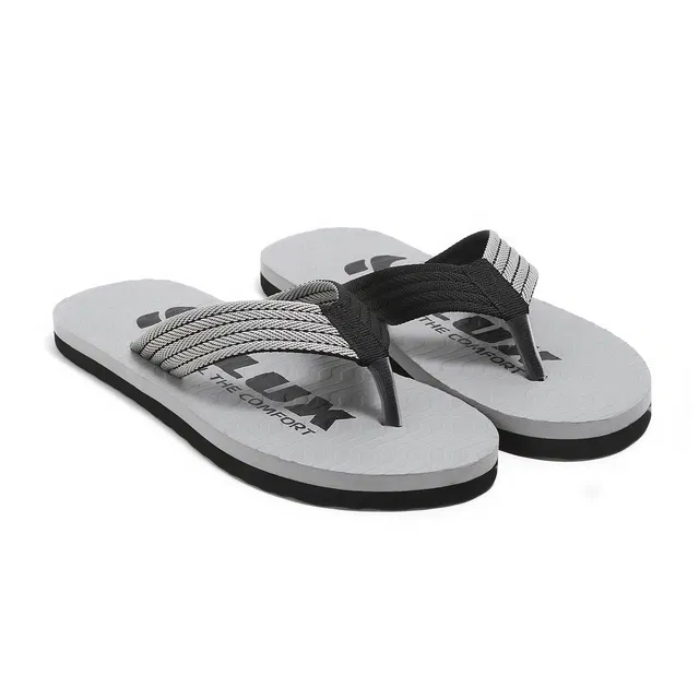 Solid Flip-flops for Men (Grey, 6)