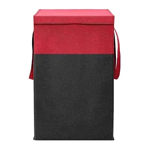 Cloth Laundry Baskets, Red & Black (75 L)