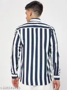 Cotton Blend Check Printed Shirt For Men, White & Blue 
