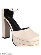 Solid Suede Block Open Toe Heels for Kids 