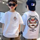 Round Neck Printed T-Shirt for Boys (White, 6-7 Years)