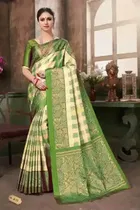 शारदा क्रिएशन खादी सिल्क कलमकारी प्रिंटेड साड़ी 