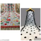 Floral Embroidered Net Dupatta for Women, Pack of 2 