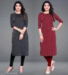 Crepe Striped Kurti for Women 