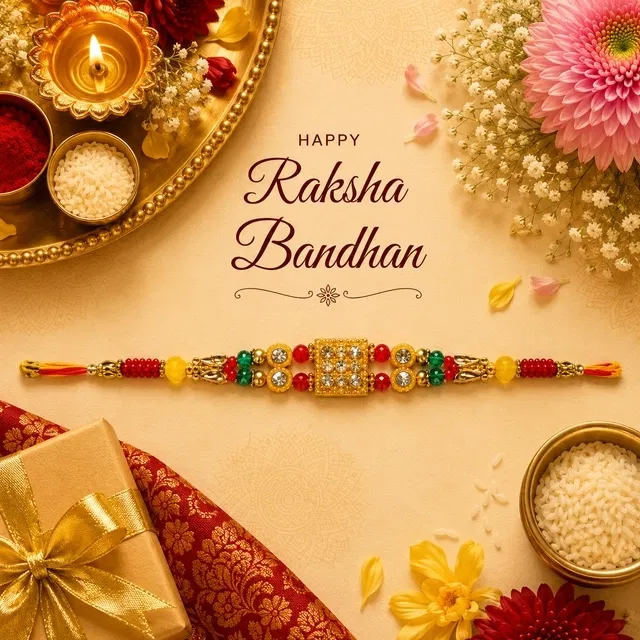 Elegant Rakhi for Brother Multicolor