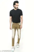 Denim Slim Fit Jeans for Men (Olive, 28)