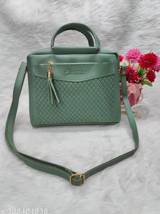 PU Sling Bag for Women (Green)