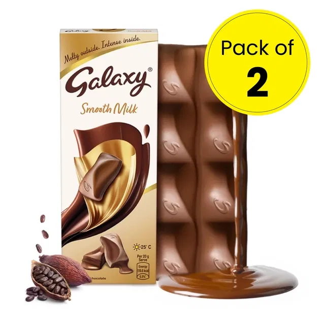 गैलेक्सी स्मूथ मिल्क चॉकलेट बार 2X56 g (पैक ऑफ 2)