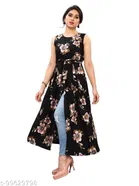 Poly Crepe Printed Kurti for Women 