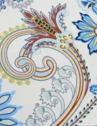 Sarangi Blue Floral Diwan Set with 1 Single Bedsheet, 5 Cushion Cover and 2 Bolster Cover