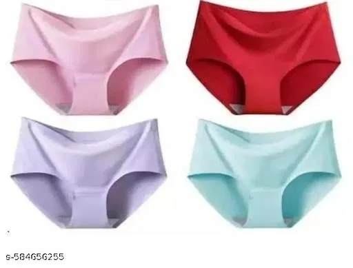 Nylon Briefs for Women, Multicolour, Pack of 4 (S)