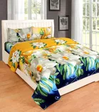 Polycotton Printed Double Bedsheet with Two Pillow Covers 