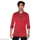Cotton Blend Checked Shirt for Men, Maroon 