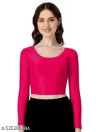 Lycra Ready Made Blouse for Women, Pink 