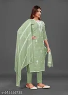 Jute Cotton Printed Kurta Set for Women 