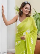 Lien Printed Saree for Women, Green 