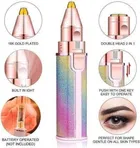2-in-1 Painless Eyebrow & Nose Hair Remover with Light, 70 Min Runtime, 4 Length Settings