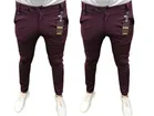 Lycra Solid Trousers for Men (Wine, 28) (Pack of 2)