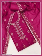 Vichitra Silk Embroidered Punjabi/All Over Suits for Women 