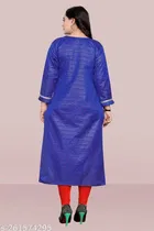 Satin Silk Printed Kurti for Women 