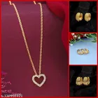 Alloy Pendant with 3 Pair Earrings for Women 