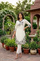 Embroidered Straight Kurta Set for Women 