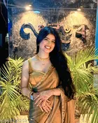 Trending Golden Chiffon Saree for Women 