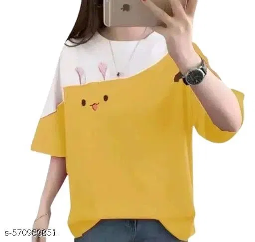 Polycotton T-shirt for Women, Yellow (M)