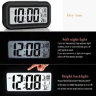 Digital Alarm Table Clock with Automatic Sensor, Date & Temperature, Plastic, Black