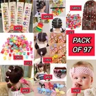 Abs Plastic Hair Accessories Combo for Women, Pack of 97 