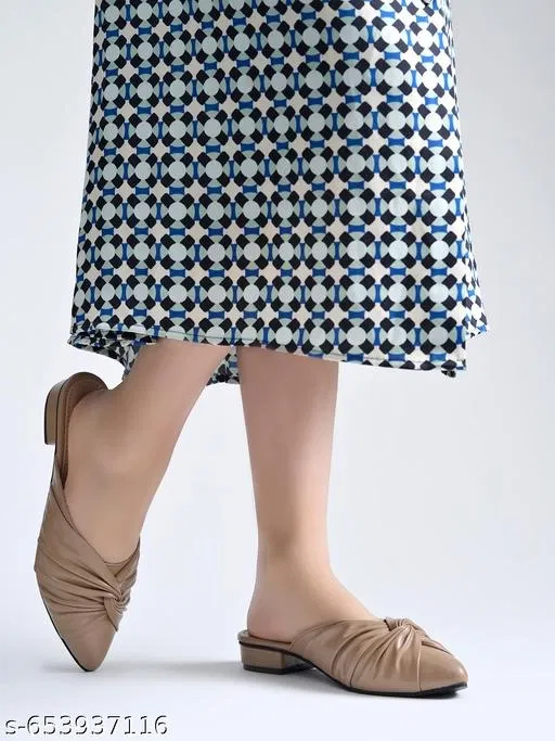 Shoetopia Mules (Beige, IND-3)