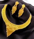 Alloy Choker Necklace with Earrings for Women 