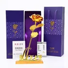 24K Gold Plated Artificial Rose Flower with Love Stand 