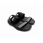 Stylish Sandals with Striped Strap for Men, Black 