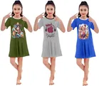Graphic Print Shift Dress for Girls, Pack of 3 