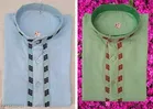 Cotton Solid Kurta for Men, Mint Green & Blue, Pack of 2 