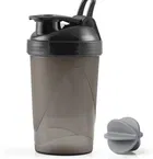 Plastic Protein Shaker Bottle (Black, 500 ml)