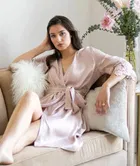 Satin Solid Babydoll for Women 