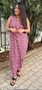 Cotton Printed Kurti with Pant for Women 