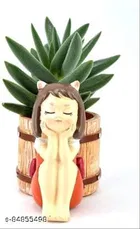 Fiber Girl Dreaming Planter for Home Decor 