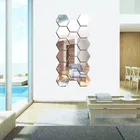 Acrylic Hexagon Shaped Wall Mirror Stickers 
