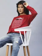 Women's Printed Round Neck Sweatshirt 