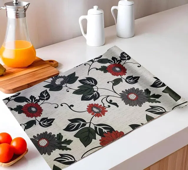PVC Printed Shelf Mat Roll (Multicolor, 5 m)