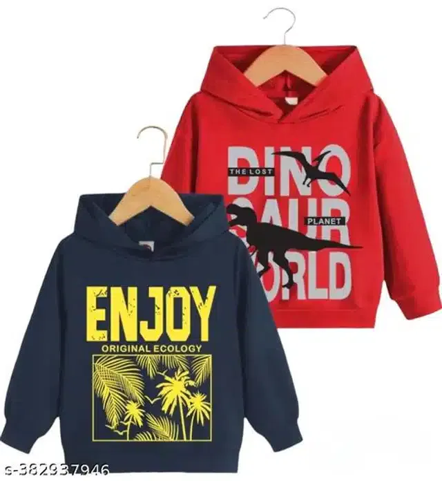 Full Sleeves T-Shirt for Boys (Navy Blue & Black, 6-12 Months) (Pack of 2)