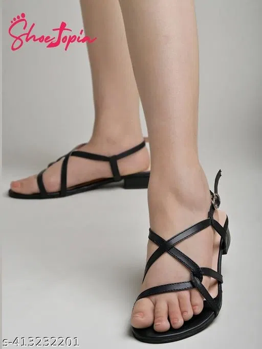 Shoetopia Black Heel Sandals Size IND-3
