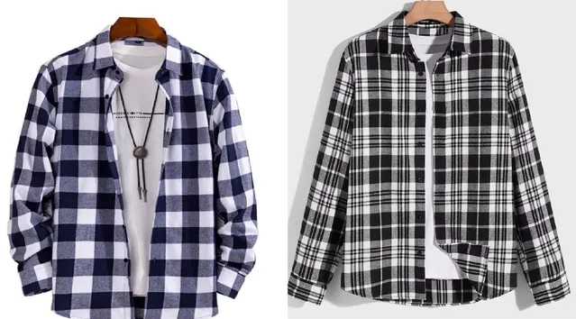 Full Sleeves Checkered Shirt for Men (Multicolor, S) (Pack of 2)